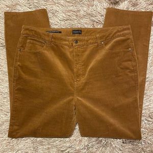 Talbots Straight Leg Brown Corduroy Pants Size 18